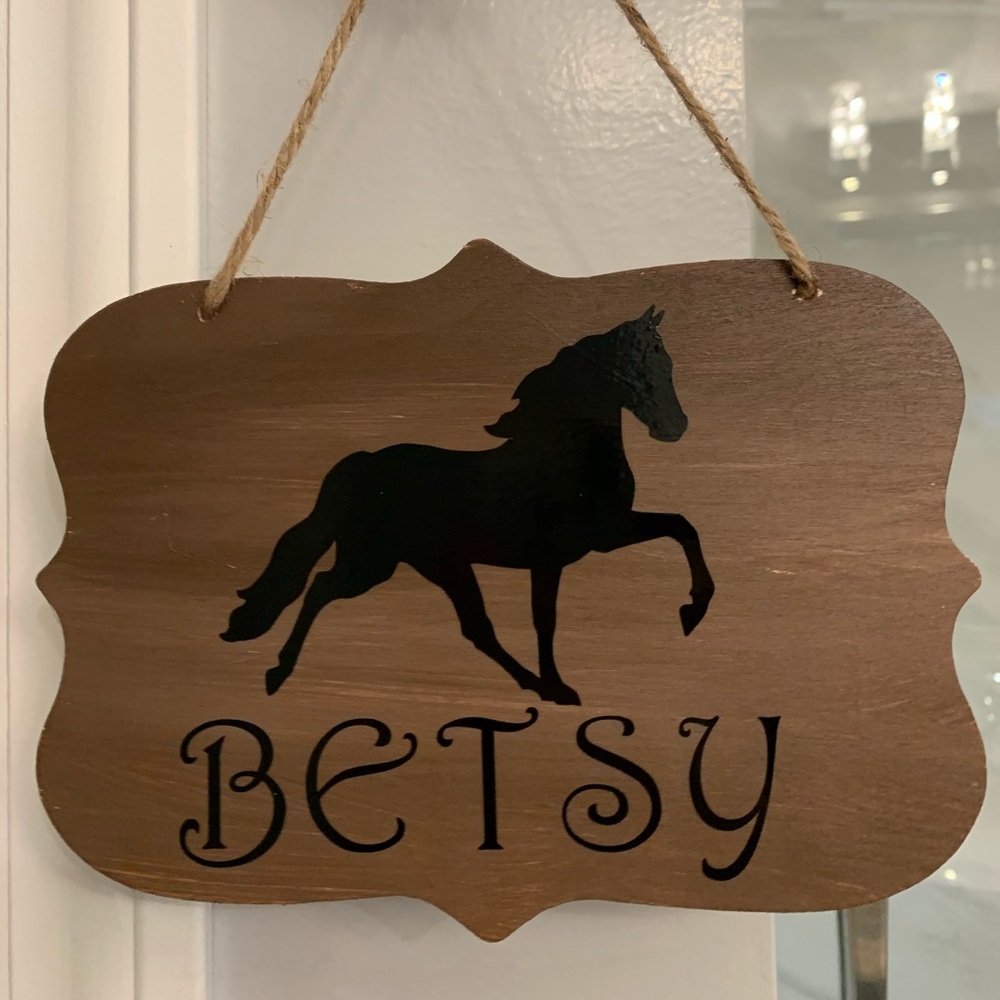 Equestrian horse silhouette stall sign custom